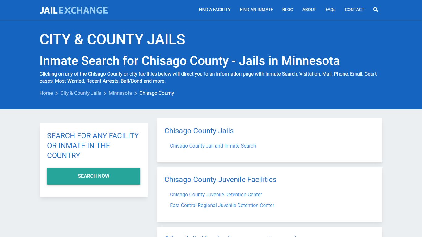 Inmate Search for Chisago County | Jails in Minnesota - Jail Exchange